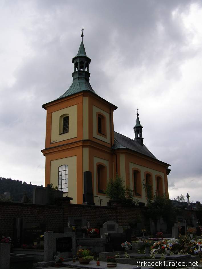 Tatobity - kostel sv. Vavřince - pohled ze hřbitova