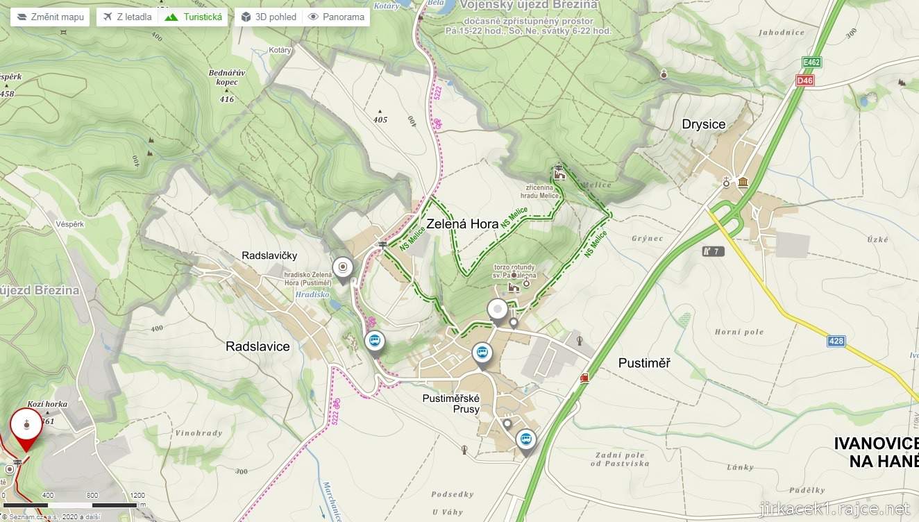 mapa našeho výletu