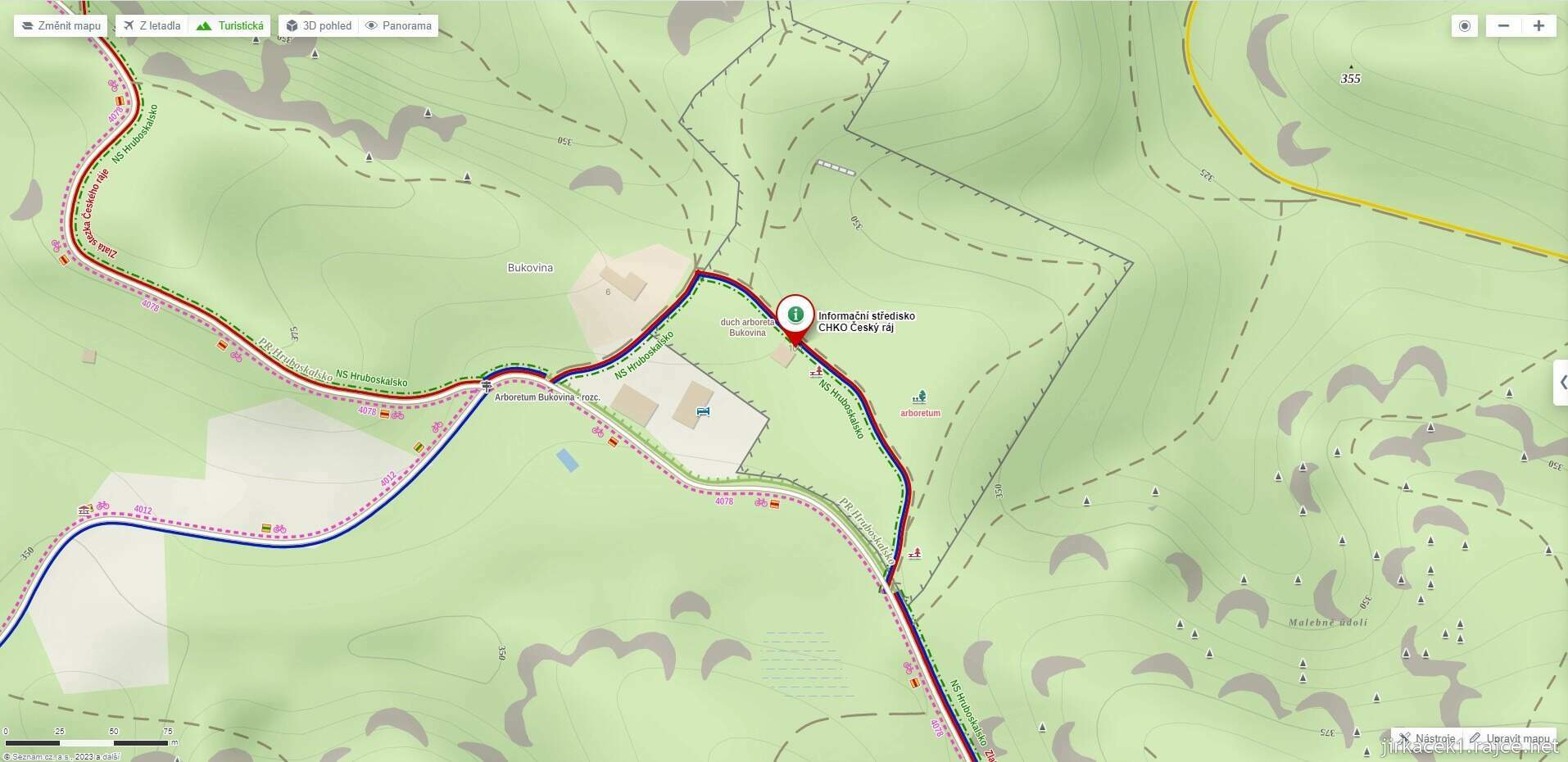 Hruboskalsko - Arboretum Bukovina - mapy.cz