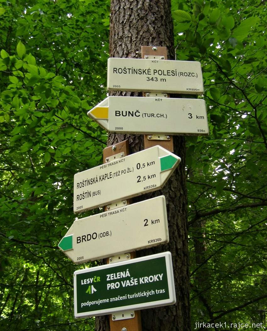 Chřiby - rozcestí Roštínské polesí