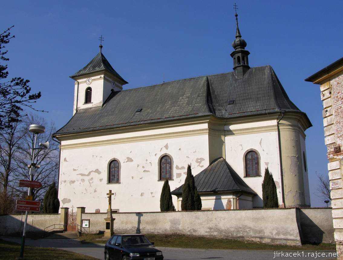 Horka nad Moravou - kostel sv. Mikuláše - boční pohled
