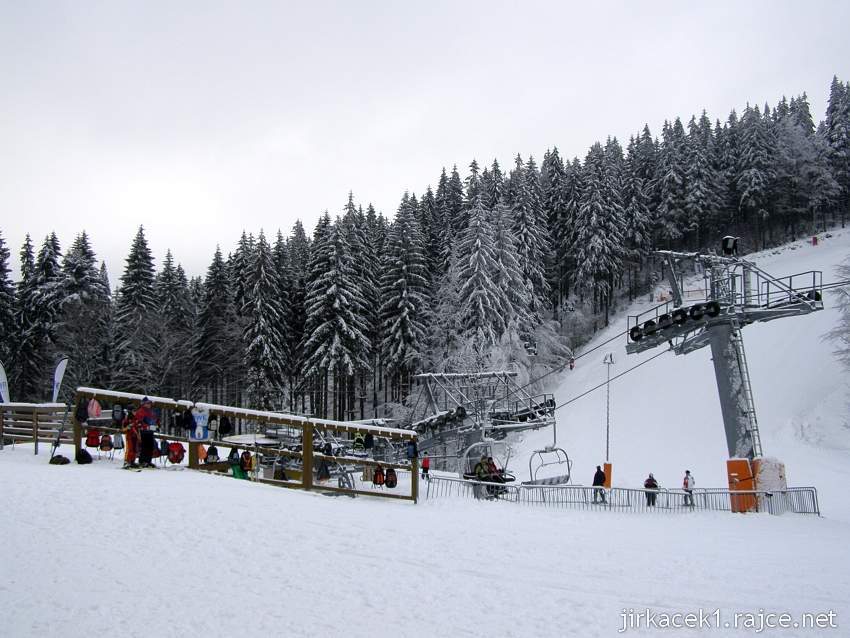 Říčky - ski areál s lanovkou v zimě