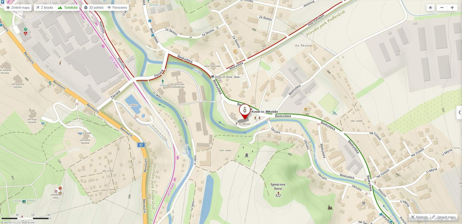 Nový Jičín - kostel sv. Mikuláše v Žilině - mapy.cz